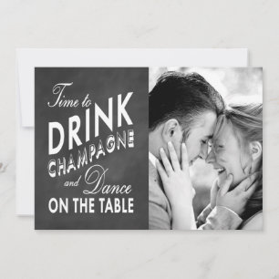 Tijd om champagne te drinken Vakantie fotokaart Feestdagenkaart