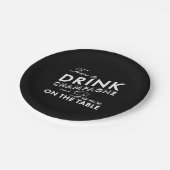 Tijd om Champagne te Drinken - zwart Papieren Bordje (Gekanteld)