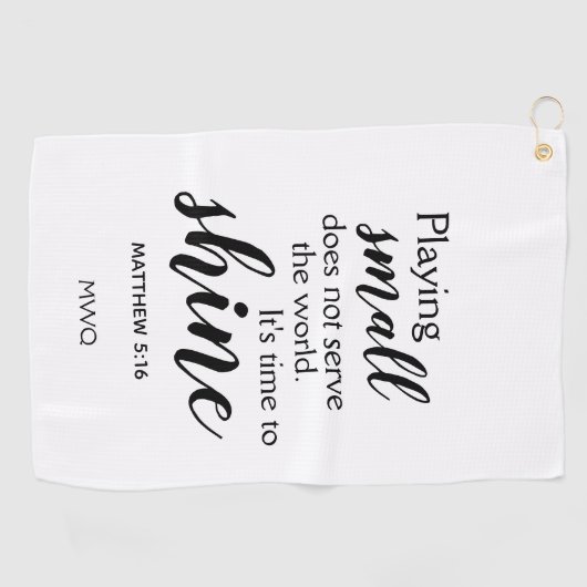 TIJD OM Christelijk Monogram TE SCHUDDEN Golfhanddoek (Horizontaal)