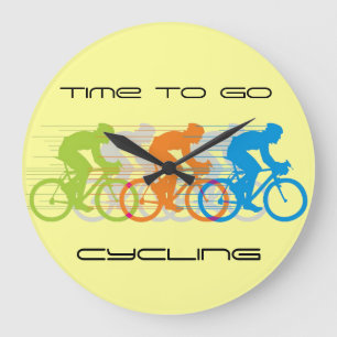 Tijd om de ontwerpwandklok te fietsen grote klok
