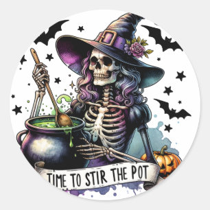 Tijd om de pot te roeren ronde sticker
