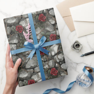 Tijd Om De Rozen Te Roken Bakstenen Bruiloft Cadeaupapier