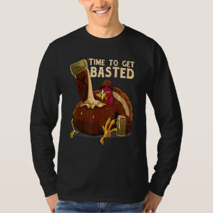 Tijd om de Thanksgiving van gebastde bier in Turki T-shirt