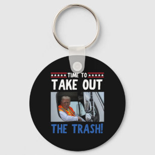 Tijd om de vuilnisbak Funny Trump Garbage Tru uit Sleutelhanger