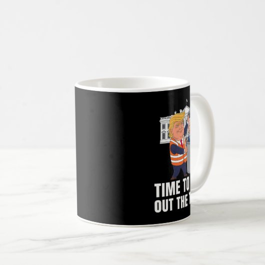 Tijd om de vuilnisbak te verwijderen Funny Trump Koffiemok (Voorkant rechts)