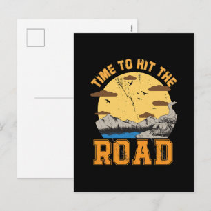 Tijd om de weg op te gaan feestdagenkaart