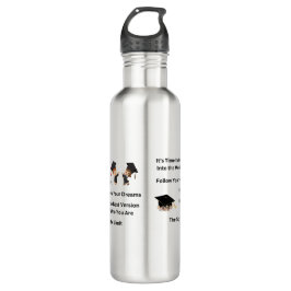 Tijd om de wereld in te gaan op een waterfles 