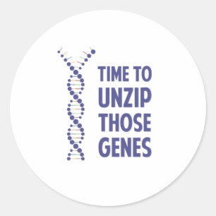 Tijd om die genetische genen te ontrafelen ronde sticker