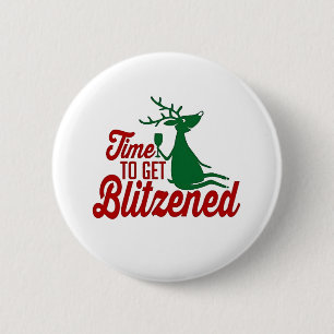 Tijd om dronken te worden Kerstmis rendier Ronde Button 5,7 Cm