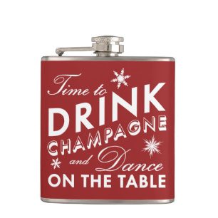 Tijd om Fles van de Vakantie van Champagne te Heupfles