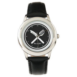 Tijd om Funny Black and White te eten Horloge