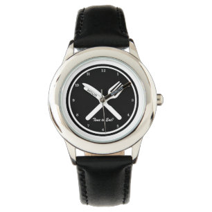 Tijd om Funny Black en White te eten Horloge