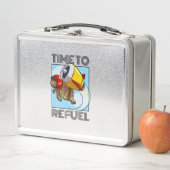 Tijd om Funny Jet Pack Tortoise Cartoon te tanken (In situ)