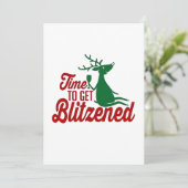 Tijd om geblindeerde kerstrendieren te krijgen kaart (Staand voorkant)