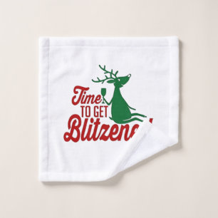 Tijd om geblitzt te worden Kerstmis rendieren Washandje