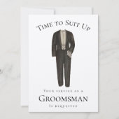 Tijd om Groomsman Proposal Tuxedo aan te passen Kaart (Voorkant)