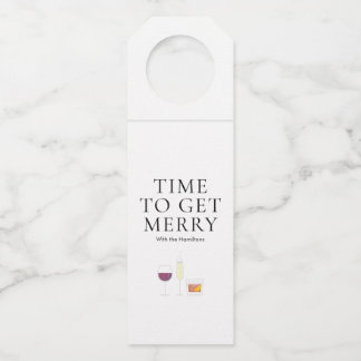 Tijd om het label voor prettige kerstflesjes te kr