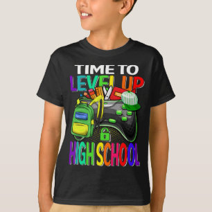 Tijd om het niveau van de middelbare school video t-shirt