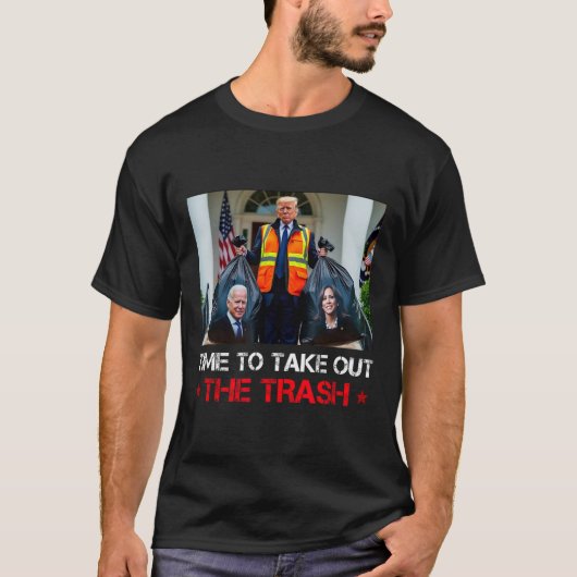 Tijd om het vuilnis Trump Garbage Man uit te schak T-shirt (Voorkant)