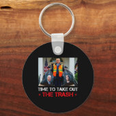 Tijd om het vuilnis Trump Garbyge-Man uit te schak Sleutelhanger (Voorkant)