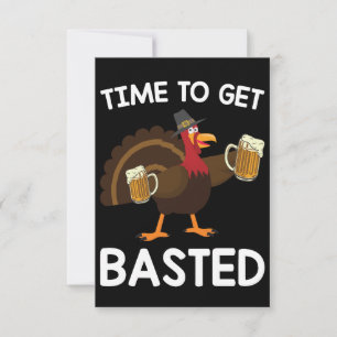 Tijd om ingesmeerd te worden Funny Beer Kalkoen Th Bedankkaart