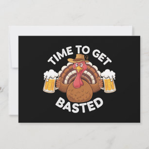 Tijd om ingesmeerd te worden Funny bier Thanksgivi Kaart