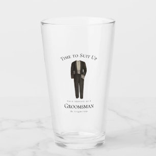 Tijd om je aan te kleden Voorstel aan bruidsjonker Glas