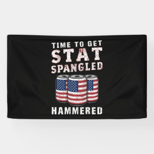Tijd om met sterren behekst bier USA-vlag te krijg Spandoek