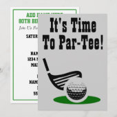 Tijd om par-T-shirt golf 80e verjaardag uit te nod Kaart (Voorkant / Achterkant)