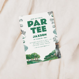 Tijd om Par-T-shirt golfverjaardagsfeestje uit te  Kaart