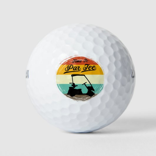 Tijd om Par Tee te maken – Retro Golfkar Humor Des Golfballen (Voorkant)