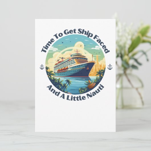 Tijd om schip geconfronteerd te krijgen en een bee feestdagenkaart (Staand voorkant)