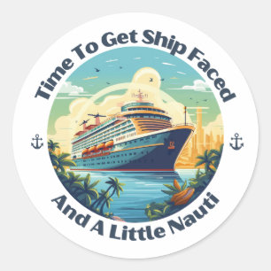 Tijd om schip geconfronteerd te krijgen en een bee ronde sticker