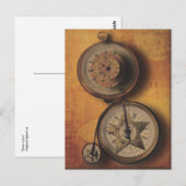 Tijd om Steampunk-klok op Victoriaans fiets te gaa Briefkaart (Voorkant / Achterkant)