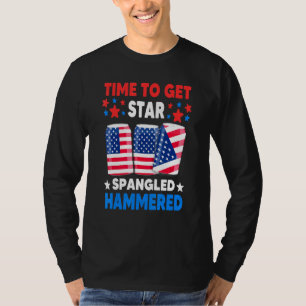 Tijd om stervormige hamerbier onder vlag 4 te krij t-shirt