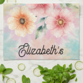 Tijd om te bloeien Tie Dye bloemen Persoonlijk gem Theedoek (Gevouwen)