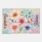 Tijd om te bloeien Tie Dye bloemen Persoonlijk gem Theedoek (Horizontaal)