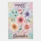 Tijd om te bloeien Tie Dye bloemen Persoonlijk gem Theedoek (Verticaal)