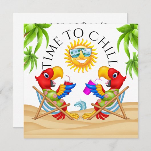 Tijd om te CHILLEN Uitnodiging (Voorkant / Achterkant)
