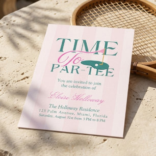 Tijd om te feesten Fun golf themafeest Kaart