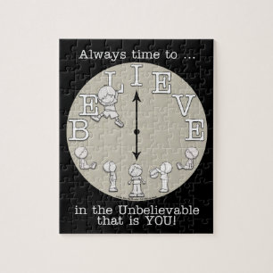 Tijd om te geloven-kleine jongen en klok legpuzzel