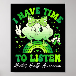 Tijd om te Luisteren Geestelijke Gezondheid Bewust Poster
