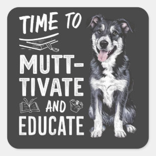 Tijd om te muteren en weer naar school te gaan les vierkante sticker