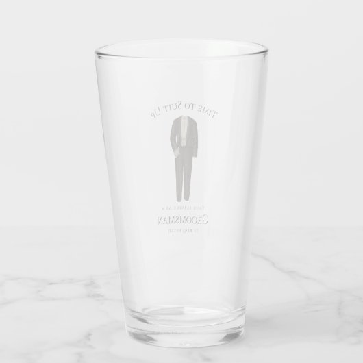 Tijd om te passen Groomsman Voorstel Elegant Tuxed Glas (Achterkant)