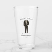 Tijd om te passen Groomsman Voorstel Elegant Tuxed Glas (Voorkant)