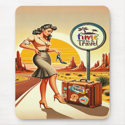 Tijd om te reizen Mousepad Muismat (Voorkant)
