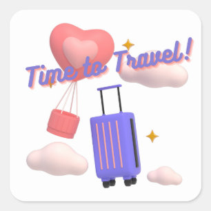 TIJD OM TE REIZEN VIERKANTE STICKER