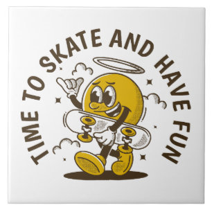 Tijd om te schaatsen tegeltje
