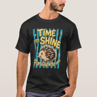 Tijd om te schitteren stekelvarken terug naar scho t-shirt