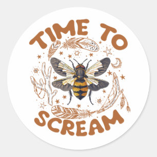 Tijd om te schreeuwen Cicadas Lover Insecten Entom Ronde Sticker